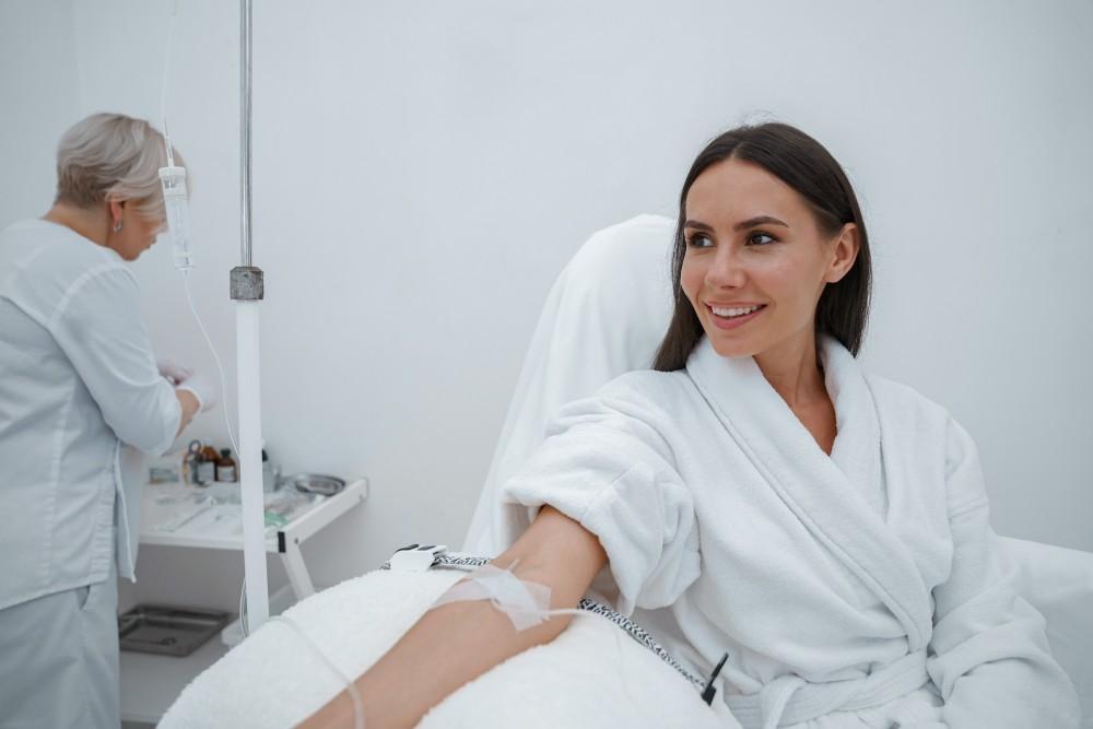 Suitability screening before a mobile vitamin drip appointment